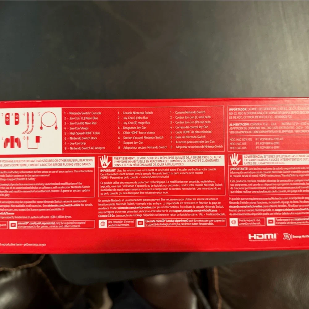 Nintendo Switch Console with Red and Blue Joy-Con (Brand new, never opened.)